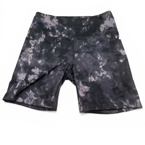Danskin Black & Charcoal Marble-Print Bike Shorts